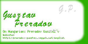 gusztav preradov business card